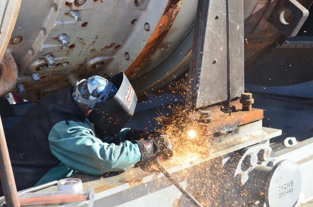 UBC millwright welding steel