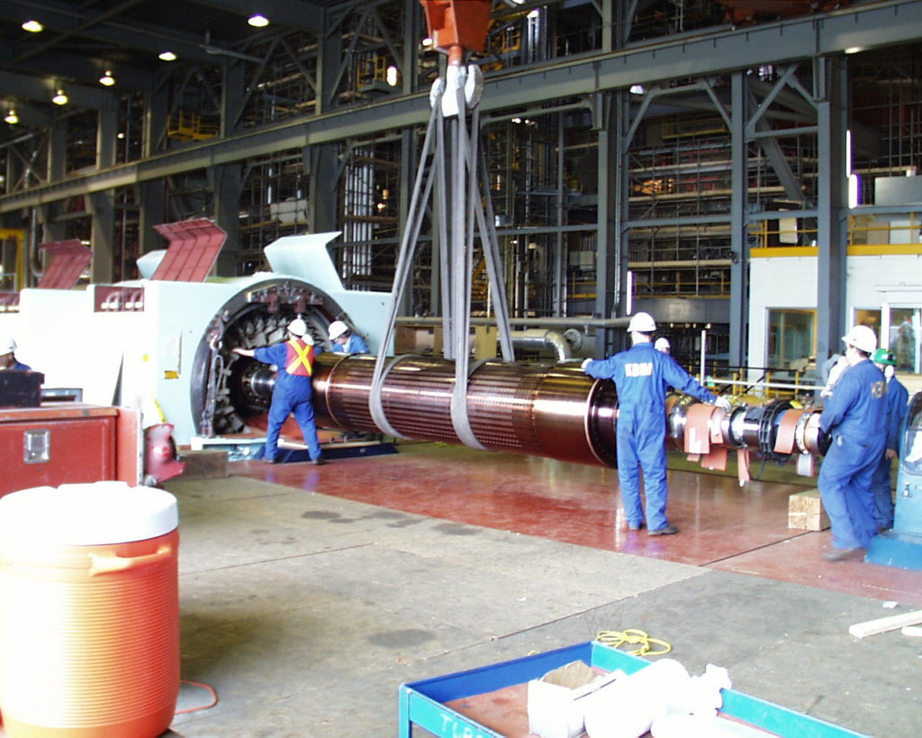 UBC millwrights assemble large turbine